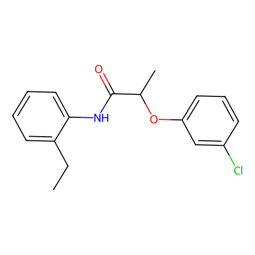 2-(3-chlorophenoxy)-N-(2-ethylphenyl)propanamide structure