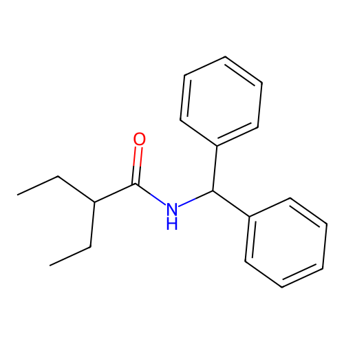 N-(diphenylmethyl)-2-ethylbutanamide structure
