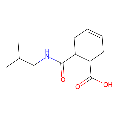 6-[(2-Methylpropyl)carbamoyl]cyclohex-3-ene-1-carboxylic acid structure