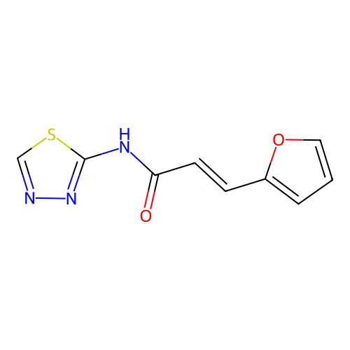 (2E)-3-(2-furyl)-N-(1,3,4-thiadiazol-2-yl)prop-2-enamide structure