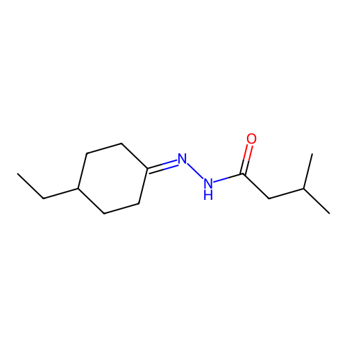 N-[(4-ethylcyclohexylidene)amino]-3-methylbutanamide structure
