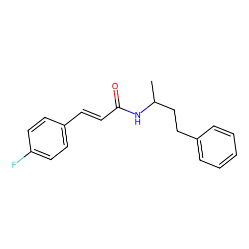 3-(4-fluorophenyl)-N-(1-methyl-3-phenylpropyl)acrylamide structure