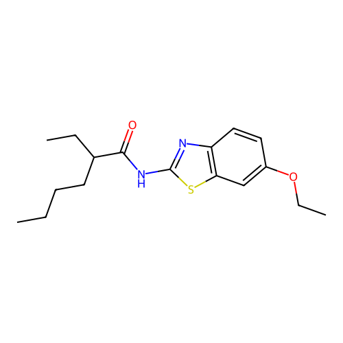 N-(6-ethoxy-1,3-benzothiazol-2-yl)-2-ethylhexanamide structure