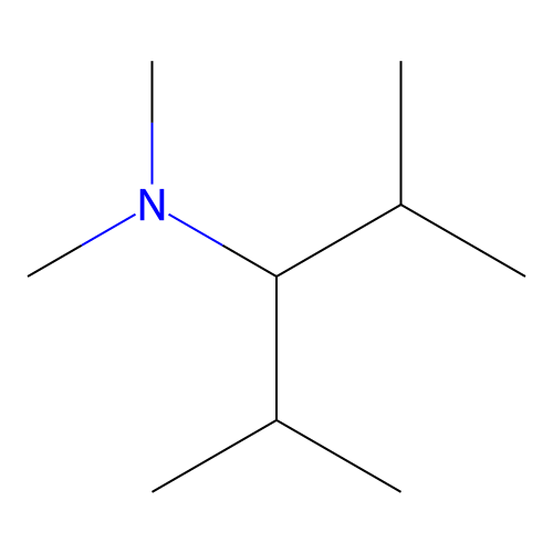 1-isopropyl-N,N,2,-trimethylpropylamine structure