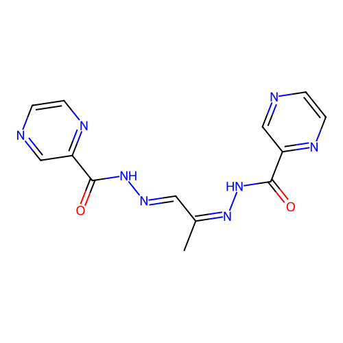 N',N''-[(1E,2Z)-Propane-1,2-diylidene]di(pyrazine-2-carbohydrazide) structure