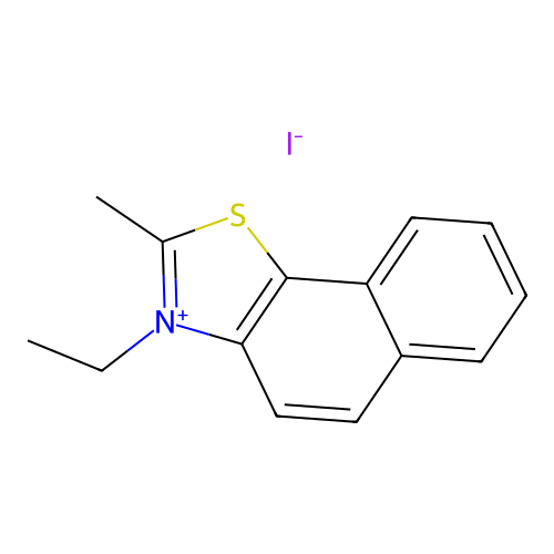 3-Ethyl-2-methylnaphtho(2,1-d)thiazolium iodide structure