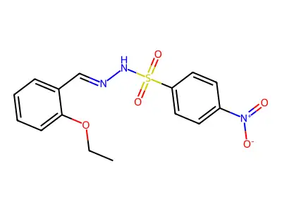 N-[(2-Ethoxyphenyl)methylideneamino]-4-nitro-benzenesulfonamide structure