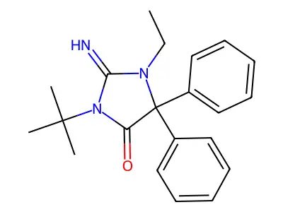 3-Tert-butyl-1-ethyl-2-imino-5,5-diphenylimidazolidin-4-one structure