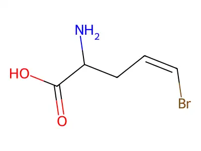 2-Amino-5-bromopent-4-enoic acid structure