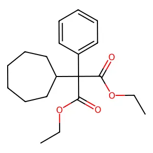 Diethyl 2-cycloheptyl-2-phenylpropanedioate structure