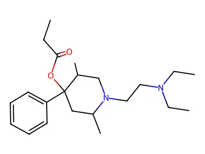 1-(2-Diethylaminoethyl)-2,5-dimethyl-4-phenyl-4-propionyloxypiperidine structure