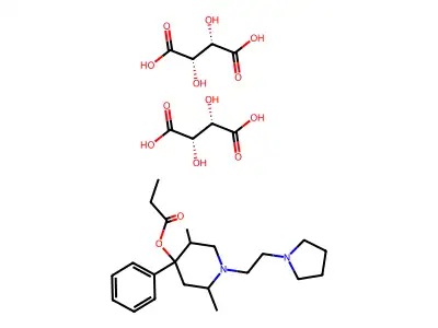 4-Piperidinol, 2,5-dimethyl-4-phenyl-1-(2-(1-pyrrolidinyl)ethyl)-, propionate structure