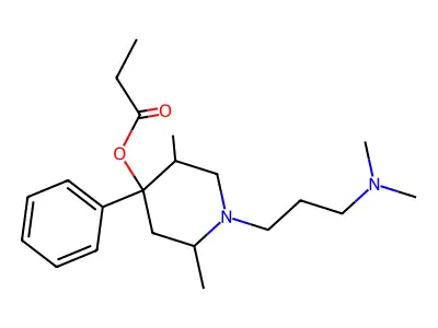 2,5-Dimethyl-1-(3-dimethylaminopropyl)-4-phenyl-4-propionyloxypiperidine structure