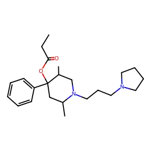 Piperidine, 2,5-dimethyl-4-phenyl-4-propionyloxy-1-pyrrolidinylpropyl- structure