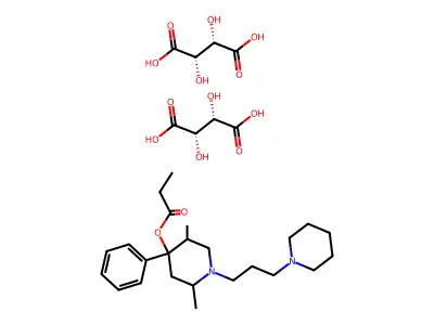 C24H38N2O2.2C4H6O6.1/2H2O structure