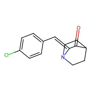 (2E)-2-(4-chlorobenzylidene)-1-azabicyclo[2.2.2]octan-3-one structure