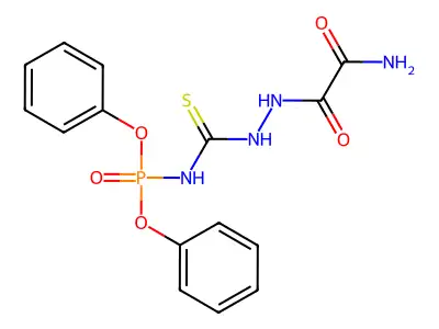 2-[2-(Diphenoxyphosphorylcarbamothioyl)hydrazinyl]-2-oxoacetamide structure