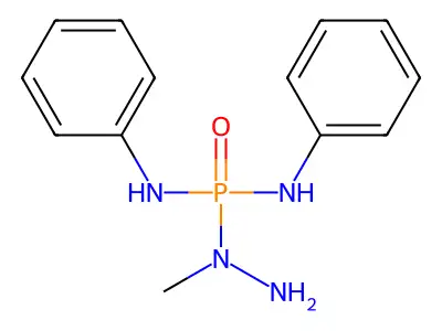 N''-Methyl-N,N'-diphenylphosphorohydrazidic diamide structure