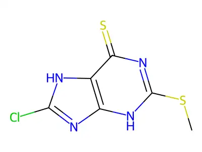 8-chloro-2-methylsulfanyl-3,7-dihydropurine-6-thione structure