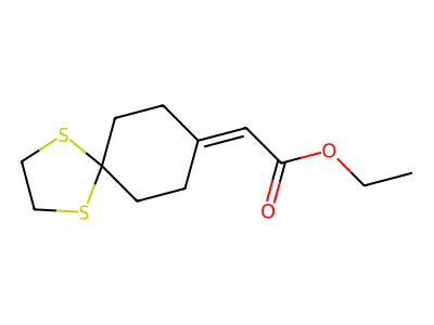 Ethyl (1,4-dithiaspiro[4.5]decan-8-ylidene)acetate structure