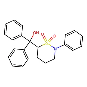 6-[Hydroxy(diphenyl)methyl]-2-phenyl-1lambda~6~,2-thiazinane-1,1-dione structure