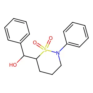 6-[Hydroxy(phenyl)methyl]-2-phenyl-1lambda~6~,2-thiazinane-1,1-dione structure