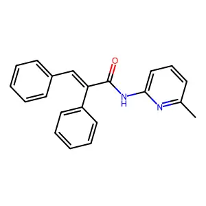 (E)-N-(6-methylpyridin-2-yl)-2,3-diphenylprop-2-enamide structure