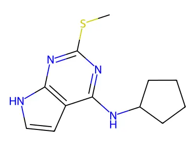 N-cyclopentyl-2-methylsulfanyl-7H-pyrrolo[2,3-d]pyrimidin-4-amine structure