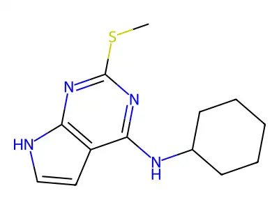 N-cyclohexyl-2-methylsulfanyl-7H-pyrrolo[2,3-d]pyrimidin-4-amine structure