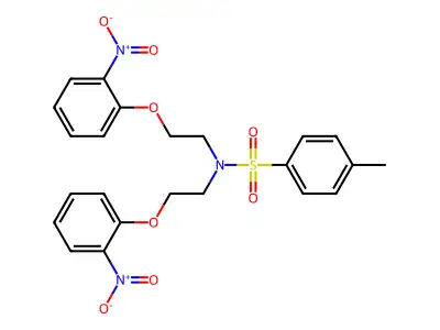 4-Methyl-N,N-bis-(2-(2-nitro-phenoxy)-ethyl)-benzenesulfonamide structure