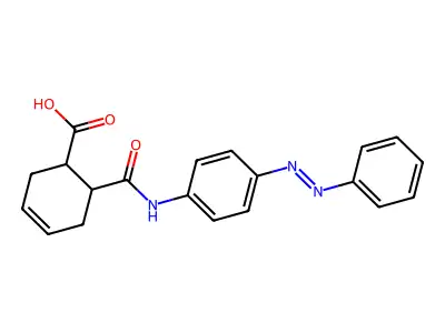 6-({4-[(E)-phenyldiazenyl]phenyl}carbamoyl)cyclohex-3-ene-1-carboxylic acid structure
