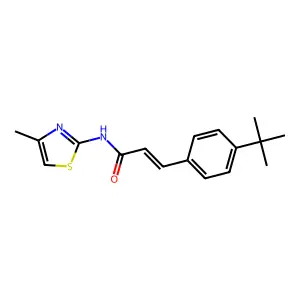 (E)-3-(4-tert-butylphenyl)-N-(4-methyl-1,3-thiazol-2-yl)prop-2-enamide structure