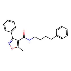 5-methyl-3-phenyl-N-(4-phenylbutyl)-1,2-oxazole-4-carboxamide structure