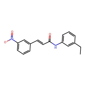 N-(3-ethylphenyl)-3-(3-nitrophenyl)prop-2-enamide structure
