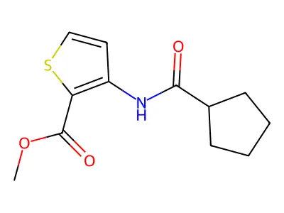 Methyl 3-(cyclopentanecarboxamido)thiophene-2-carboxylate structure