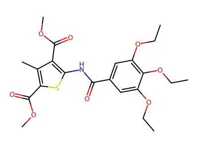 Dimethyl 3-methyl-5-[(3,4,5-triethoxybenzoyl)amino]thiophene-2,4-dicarboxylate structure