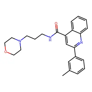 2-(3-methylphenyl)-N-(3-morpholin-4-ylpropyl)quinoline-4-carboxamide structure