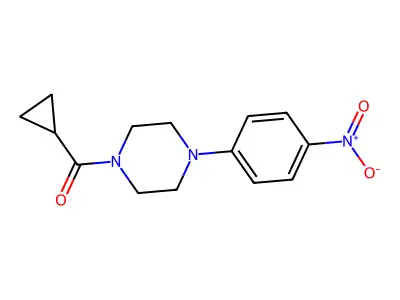 1-(Cyclopropylcarbonyl)-4-{4-nitrophenyl}piperazine structure