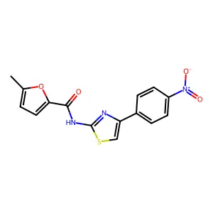 5-methyl-N-[4-(4-nitrophenyl)-1,3-thiazol-2-yl]furan-2-carboxamide structure