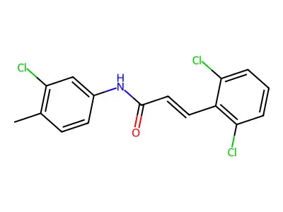 N-(3-chloro-4-methylphenyl)-3-(2,6-dichlorophenyl)prop-2-enamide structure