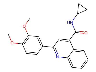 N-cyclopropyl-2-(3,4-dimethoxyphenyl)quinoline-4-carboxamide structure