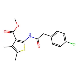 Methyl 2-{[(4-chlorophenyl)acetyl]amino}-4,5-dimethyl-3-thiophenecarboxylate structure
