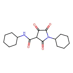 3-Pyrrolidinecarboxamide, N,1-dicyclohexyl-2,4,5-trioxo- structure