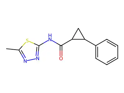 N-(5-methyl-1,3,4-thiadiazol-2-yl)-2-phenylcyclopropane-1-carboxamide structure