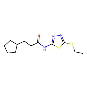 3-cyclopentyl-N-[5-(ethylsulfanyl)-1,3,4-thiadiazol-2-yl]propanamide structure