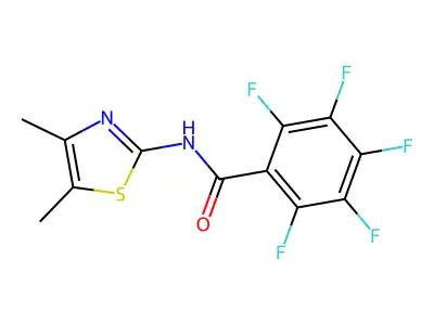 N-(4,5-dimethyl-1,3-thiazol-2-yl)-2,3,4,5,6-pentafluorobenzamide structure