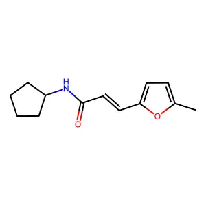 N-cyclopentyl-3-(5-methyl-2-furyl)acrylamide structure