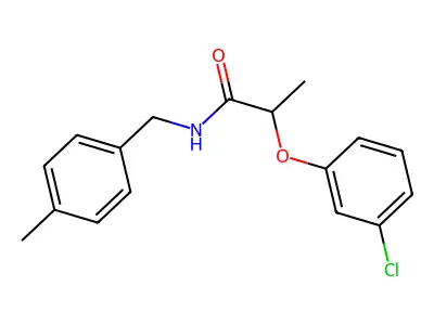 2-(3-chlorophenoxy)-N-[(4-methylphenyl)methyl]propanamide structure