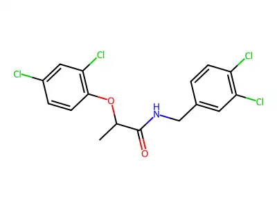 N-(3,4-dichlorobenzyl)-2-(2,4-dichlorophenoxy)propanamide structure