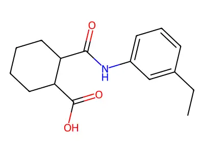 2-[(3-Ethylanilino)carbonyl]cyclohexanecarboxylic acid structure